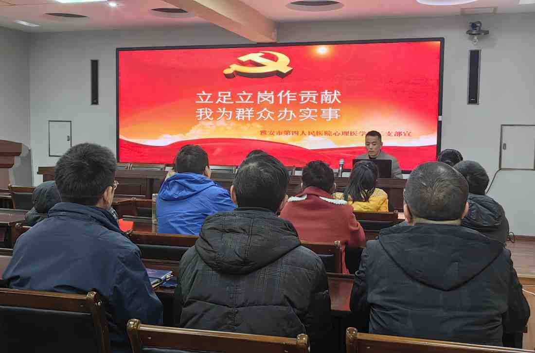 雅安市第四人民医院心理医学第二党支部开展“我为群众办实事，心理健康服务‘进机关’”主题党日系列活动